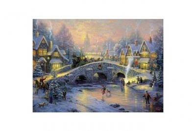 Puzzle 1000 pi&egrave;ces - thomas kinkade : village enneig&eacute;