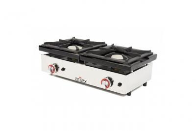 R&eacute;chaud &agrave; gaz - arilex - - acier inoxydable2 br&ucirc;leurs 410x457x240mm