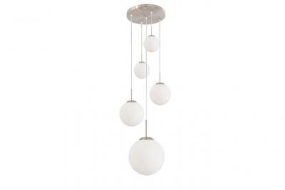 Sienna Bollique Plafonnier Cluster Suspension Acier Bross&eacute;, Verre Mat