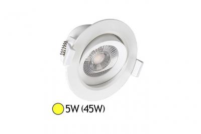 Spot led 5w (45w) orientable blanc chaud 3000&deg;k alim int&eacute;gr&eacute;e
