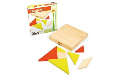 Jeujura - 66103 - jeu de soci&eacute;t&eacute; - tangram - coffret bambou - 16 cm
