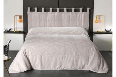 Coussin T&ecirc;te de Lit &agrave; l' Aspect Velours Beige 160 x 70 cm - Beige