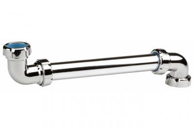 Tubulure d&eacute;port siphon sortie arri&egrave;re - Filetage 33 x 42 mm - chrom&eacute;