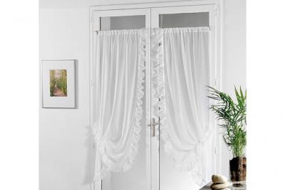 Voilage Bonne Femme frou-froutant Blanc 95 x 150 cm - Blanc