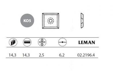 Leman - 10 plaquettes d'araseur 14,3x14,3x2,5 mm 4 coupes - 02.2196.4