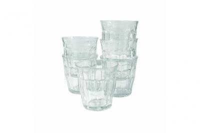 Lot de 6 - Verre &agrave; eau 20 cl en verre tremp&eacute; r&eacute;sistant transparent