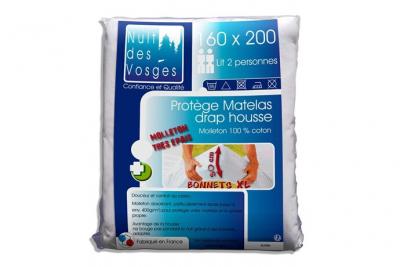 Prot&egrave;ge matelas absorbant coton 400 gr/m2 bonnets 30 cm achille 160x200