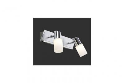 Clapton Spot 2 Spot Led Chrome Et Verre Blanc L36 cm Trio Lighting