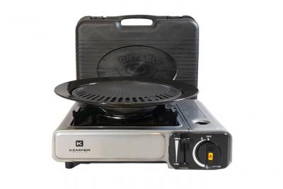 Barbecue Grill 2 en 1 R&eacute;chaud gaz pi&eacute;zo 1900 W KEMPER