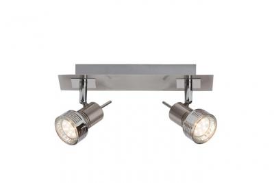 BRILLIANT Plafonnier led &agrave; 2 lumi&egrave;res Kassandra - Chrome