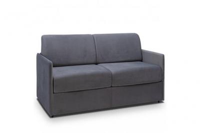 Canape convertible [en.casa] 2 places en simili-cuir gris 140 x 170 x 45 cm