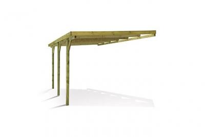 Carport voiture adossant Gus - 15.77 m&sup2; - 3.01 x 5.24 x 2.58 m