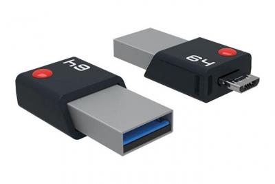 Cl&eacute; USB 64Go EMTEC Mobile & Go OTG USB 3.0 - Sous blister 