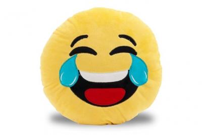 Coussin smiley pleure de rire