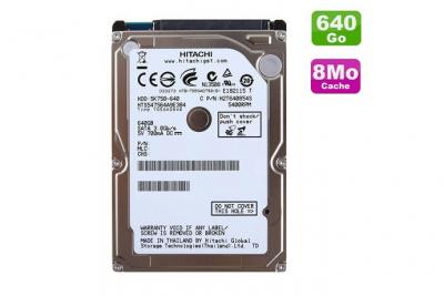 Hitachi Disque Dur 640Go SATA 2.5"" HTS547564A9E384 Pc Portable 8Mo