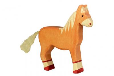 figurine holtztiger cheval debout - marron clair 