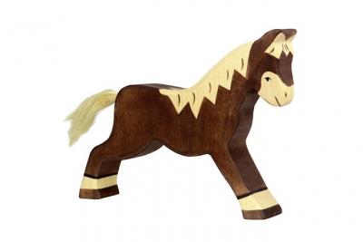 Figurine en bois Cheval fonc&eacute; l HOLZTIGER 