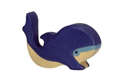 Figurine en bois Baleine b&eacute;b&eacute; HOLZTIGER 