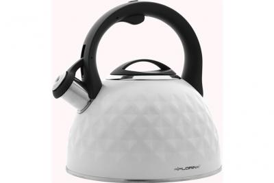 Bouilloire &agrave; Induction Th&eacute;i&egrave;re Sifflet 2,5L Acier Inox., Design Moderne,, Diamond, , Blanc
