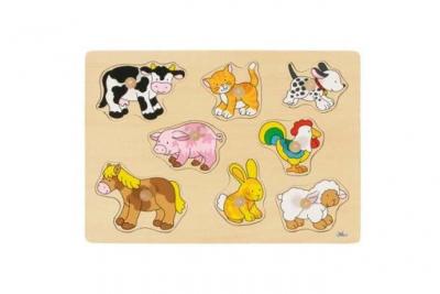 Puzzle &agrave; boutons B&eacute;b&eacute;s animaux 8 &eacute;l&eacute;ments - GOKI