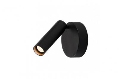 KARPO, 1 spot, LED, applique plafonnier rond, noir, 7,5W, 3000K