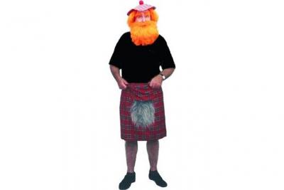 Smiffys Kilt, tartan rouge, avec bourse