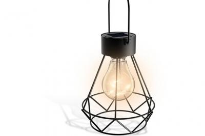 Lanterne solaire LED IP44 en m&eacute;tal """"KHARA"""", autonomie 8h