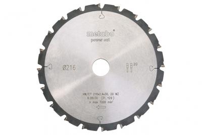 Lame de scie circulaire HW/CT 216 x 30 x 2,4/1,8 mm - 20 dents