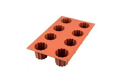 Moule en silicone 8 canel&eacute;s 5,5 cm - Silikomart - Rouge - Silicone