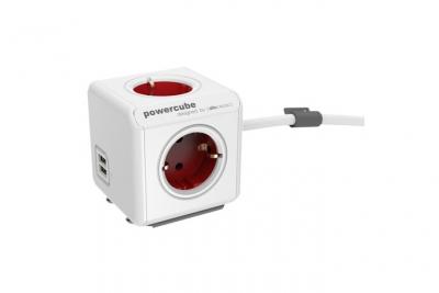 PowerCube EXtented USB multiprise rouge