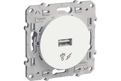 Odace - prise alimentation chargeurs USB blanche - sortie 5V, 1A