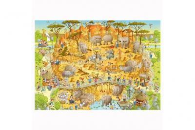 Puzzle 1000 Pi&egrave;ces : Marino Degano : Habitat Africain, Heye