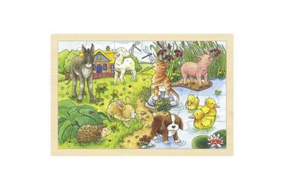 Goki Puzzle: Animaux Jeunes Petites Pieces 24