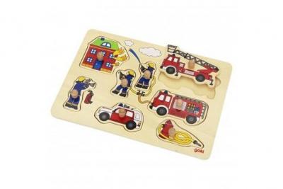 Puzzle &agrave; boutons Pompiers 8 &eacute;l&eacute;ments