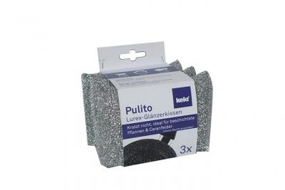 Eponges Polyester Argent&eacute; Poeles Revetues Pulito 3 Pcs