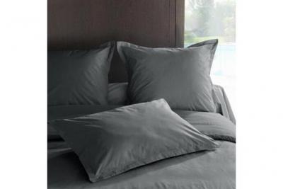 Taie D'oreiller En Percale De Coton - Manoir - 50 X 70 Cm - Ardoise