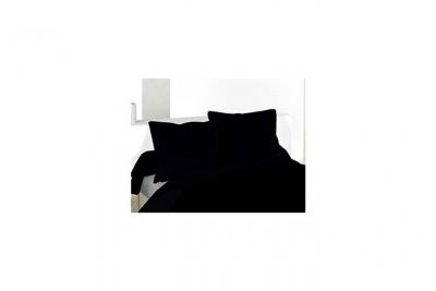 Lovely Casa T14820015 Alicia Taie avec Volant Coton Noir 65 x 65 cm