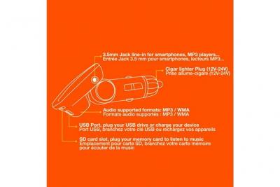 Transmetteur fm f-893a sd/usb/minijack fonction rds t&eacute;l&eacute;commande