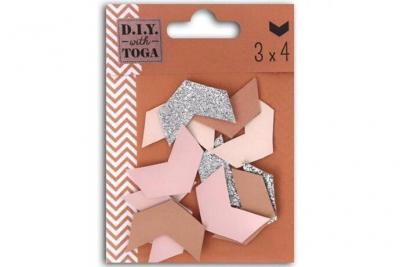 D.I.Y with Toga MBJ028, Lot de 12 Chevrons, Autre, multicolore, 8 x 11 x 0.3 cm