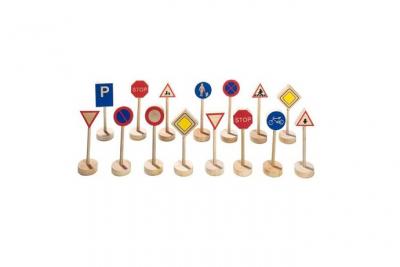 Toys Pure - 15 panneaux routiers en bois