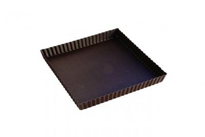 Gobel 226710 Moule &agrave; Tarte Cannel&eacute; Carr&eacute; Fond Fixe Anti-Adh&eacute;rent 23 cm