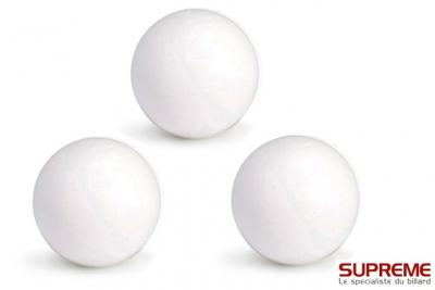 Balles Baby Foot blanches en plastique (vendues par 3) marque Bonzini