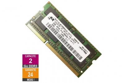Barrette M&eacute;moire 2Go RAM DDR3 MT16JSF25664HZ-1G1F1 SO-DIMM PC3-8500 1066MHz 2Rx8 