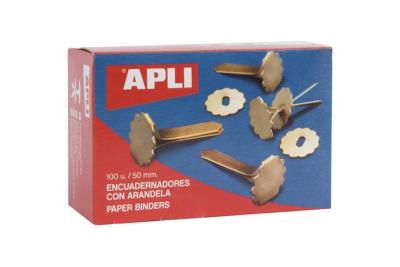 APLI 12288 Bo&icirc;te de 100 Attaches parisiennes avec oeillets 50 mm