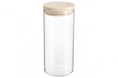 Secret de gourmet - Bocal Verre et Bois herm&eacute;tique 1.3L