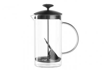 Cafeti&egrave;re &agrave; piston en verre transparent et PVC noir 1L CAFE 