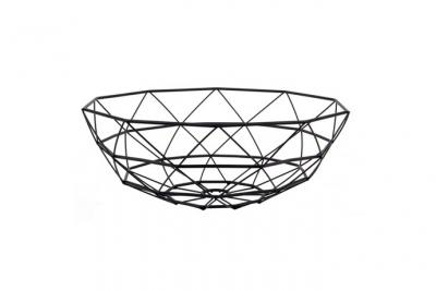 Pt Living - Corbeille &agrave; fruits en m&eacute;tal filaire Diamond 35 cm noir