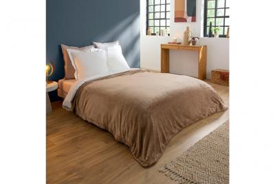 Couverture Polaire Extra Douce Coloris Taupe 180x220 cm - DODO
