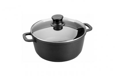 Lacor 25828 Faitout Fonte d'Aluminium Forte avec Couvercle Verre Diam&egrave;tre: 28 cm