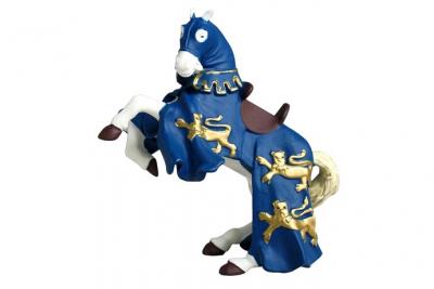 Figurine cheval du roi richard bleu (sans chevalier)